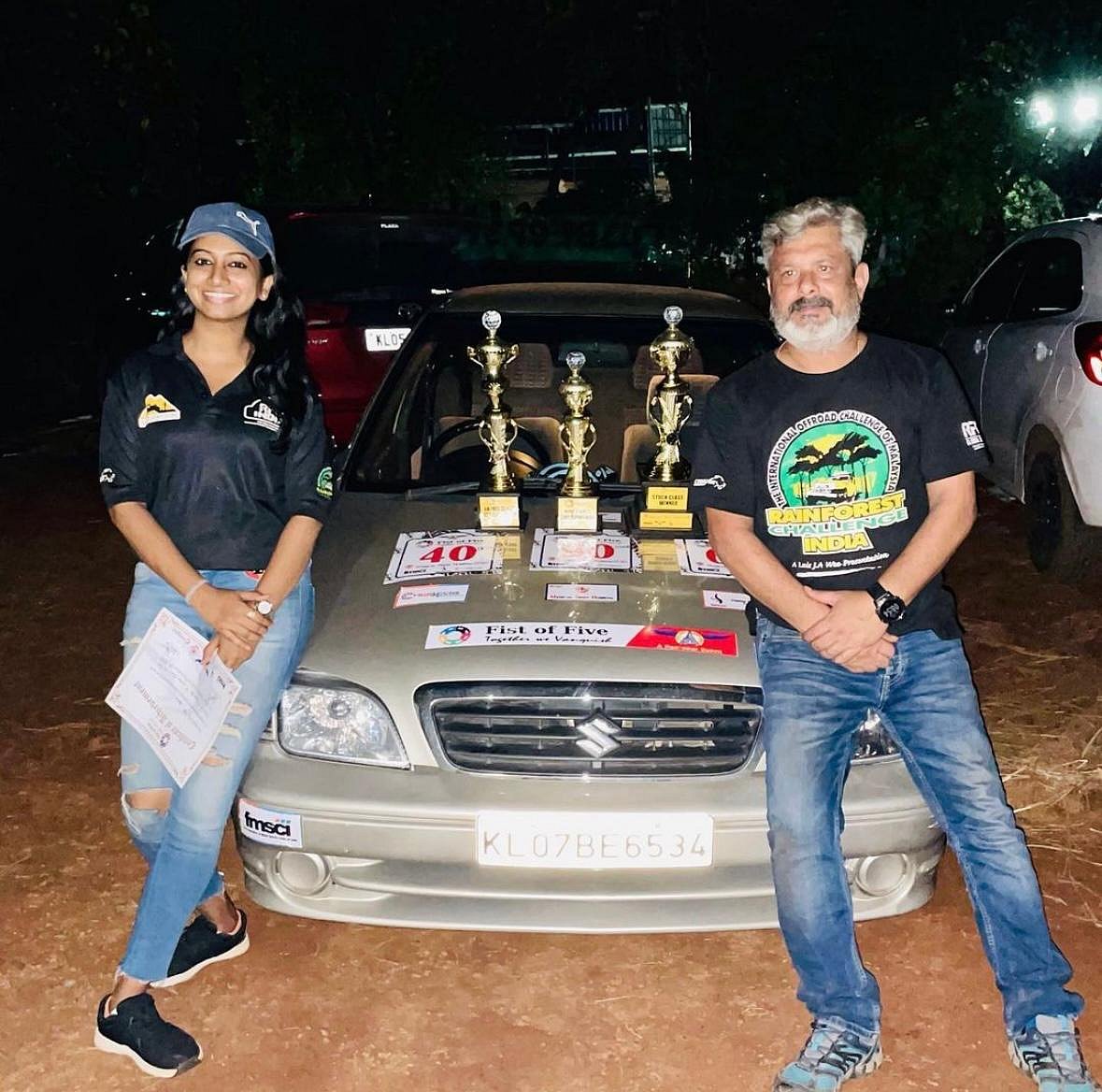 Aparna Umesh with her mentor and veteran off-roader, Sam Kurian
